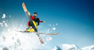 jumping skier