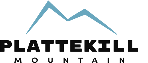 Plattekill Mountain logo, black and teal, inline style